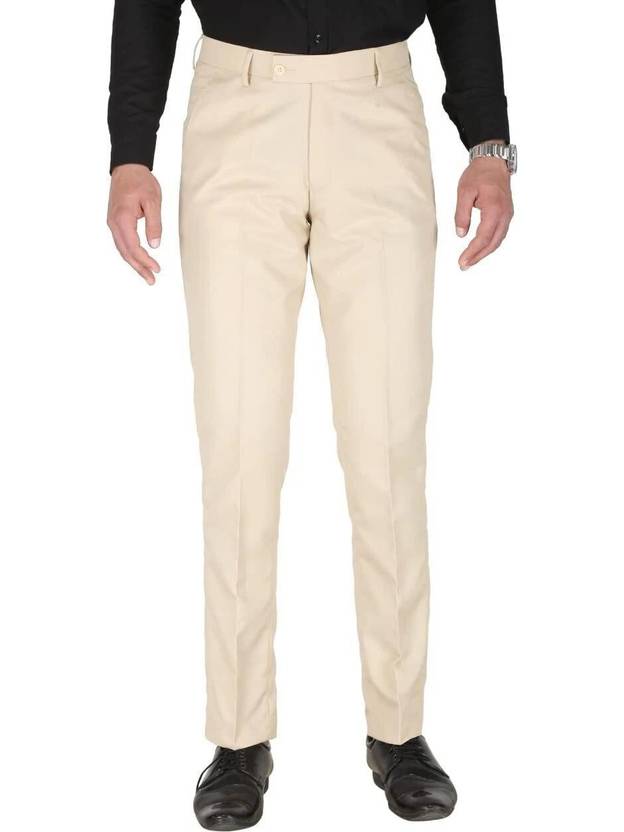 Klubstyle Men Regular Fit Beige Cotton Blend Trousers