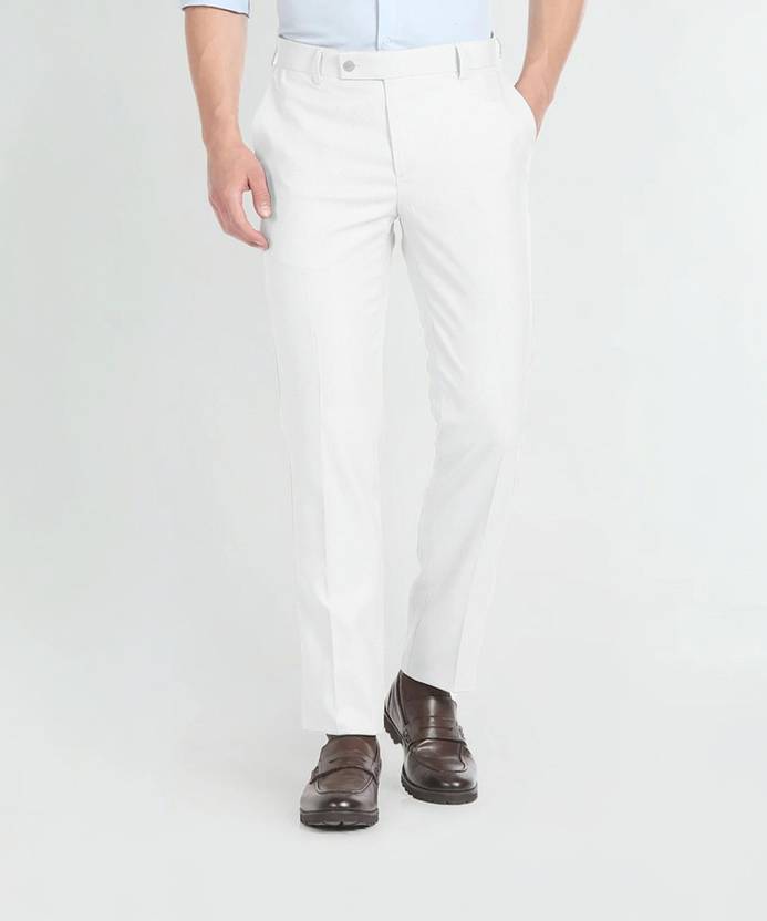 ARDLOR Regular Fit Men White Trousers