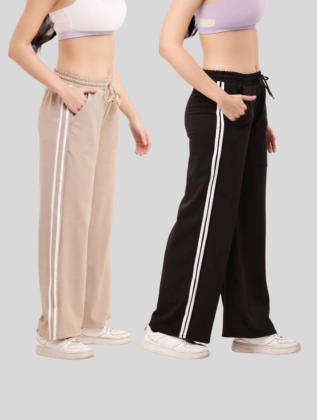 Amaira Fashion Women Loose Fit Black Cotton Blend Trousers