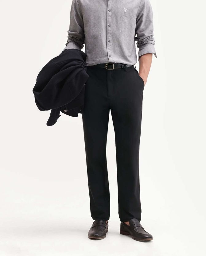 Louis Philippe Black Polyester Formal Trousers - Image 9