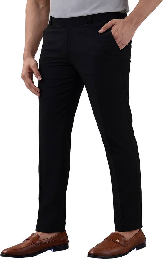 BRUCEWANE Regular Fit Men Black Trousers