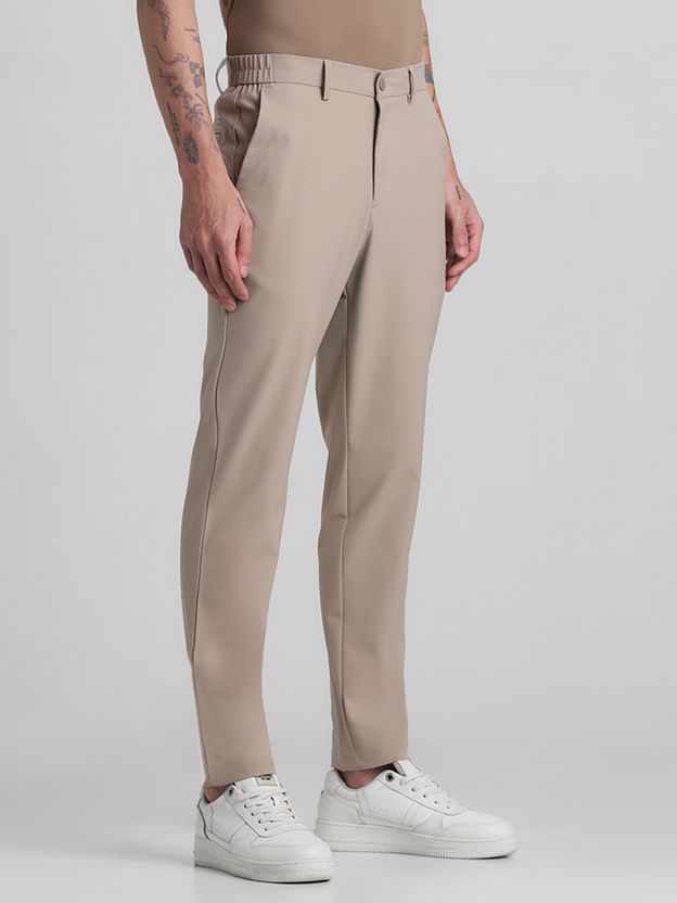 JACK & JONES Slim Fit Beige Trousers - Image 2