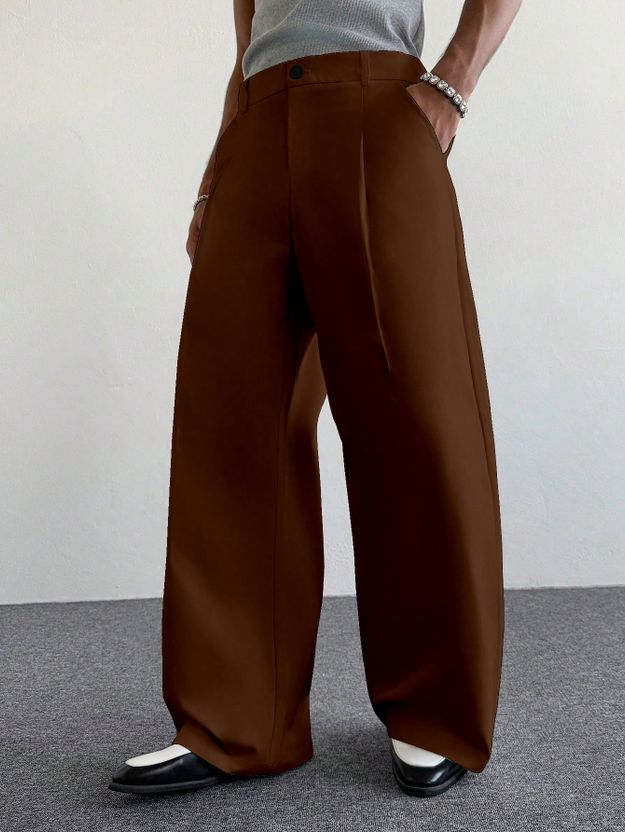 Klossy Men Brown Polyester Trousers - Image 2
