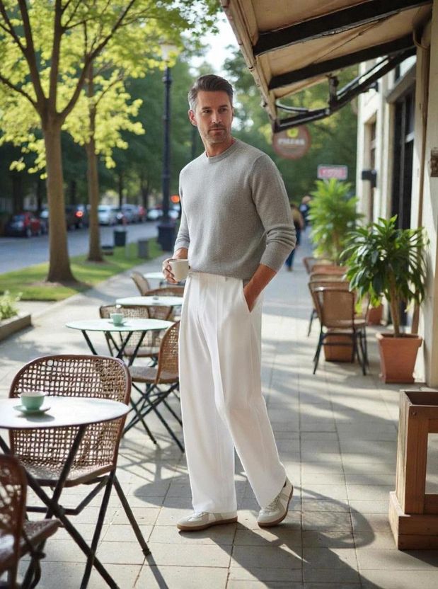 KOTTY Men Beige Cotton Blend Trousers - Image 10