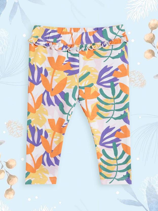 Mothercare Baby Girls Regular Fit Multicolor Pure Cotton Trousers
