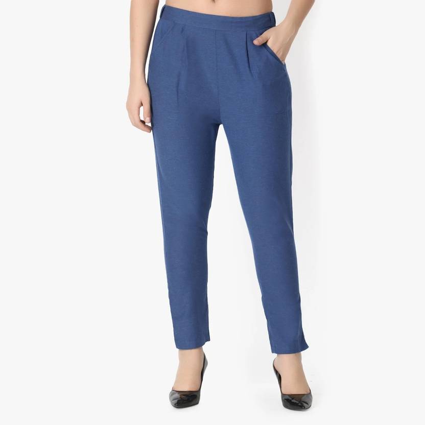 Leriya Fashion Relaxed Women Blue Trousers