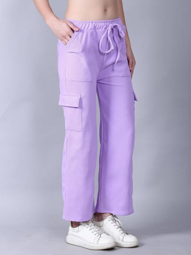 Aileyis Regular Fit Women Purple Trousers