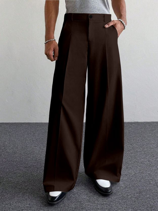 Klossy Men Brown Polyester Trousers - Image 7