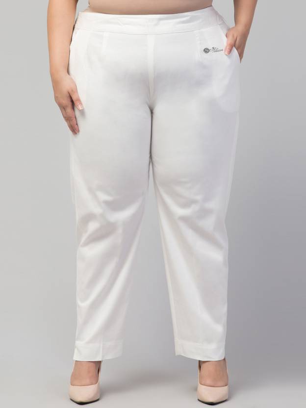 Style Prezone STYLE PREZONE Regular Fit Women White Trousers - Buy STYLE PREZONE ...
