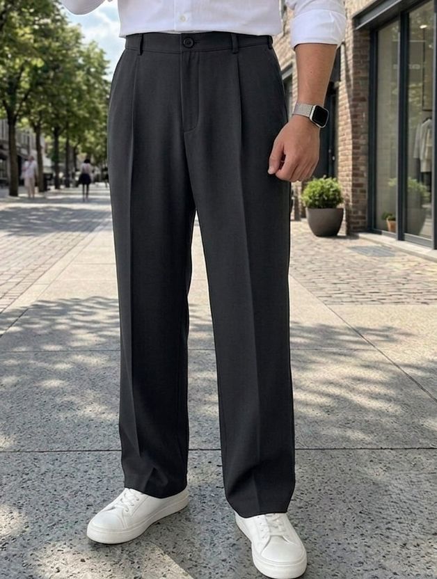 KOTTY Men Relaxed Beige Cotton Blend Trousers - Image 9