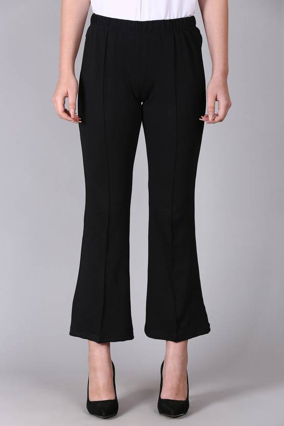 Aileyis Regular Fit Women Black Trousers
