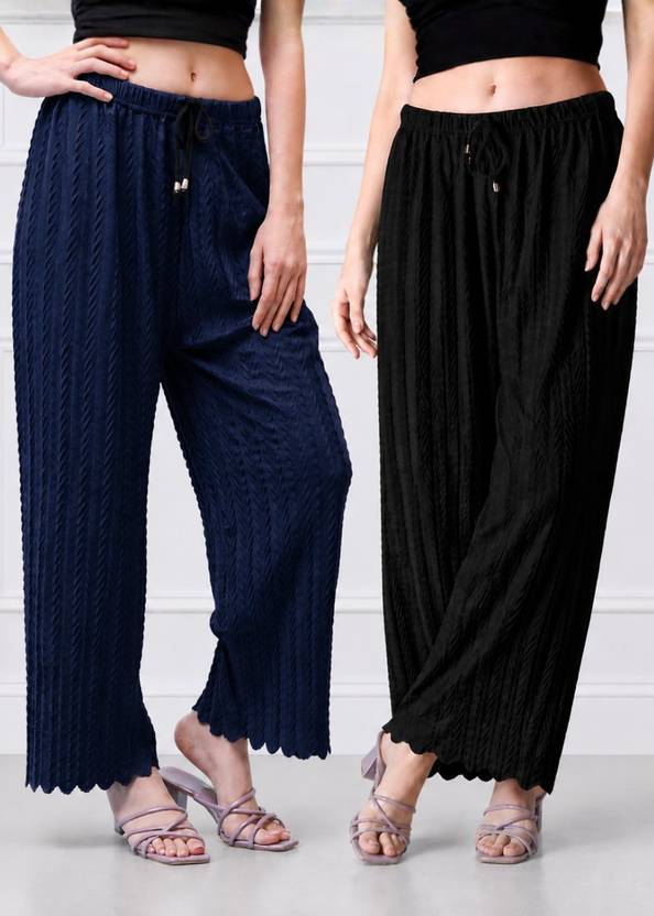 SweetSeam Straight Fit Women Black, Dark Blue Trousers