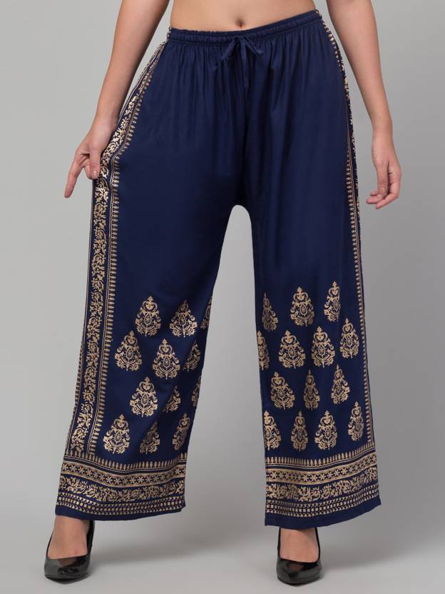 FamBee Flared Women Dark Blue Trousers