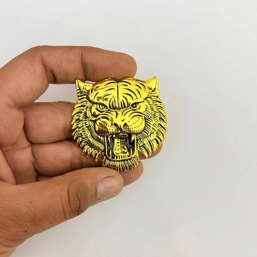 Auto MT GOLD Small Lion Metal Sticker (5.5cmx5.5cm)Metal Car Emblem 3D Badge Turbo Charger