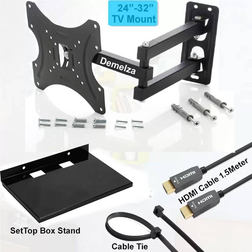 Elipho TV Wall Mount Movable Swivel Rotatable Bracket & Ceiling for 2432 inch LCD TV’s Full