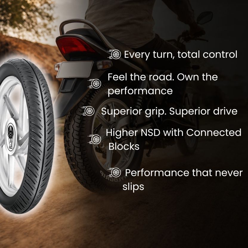 MRF Zapper-FS 80/100-17 46P TUBELESS Front Two Wheeler Tyre (Dual...more - Image 2