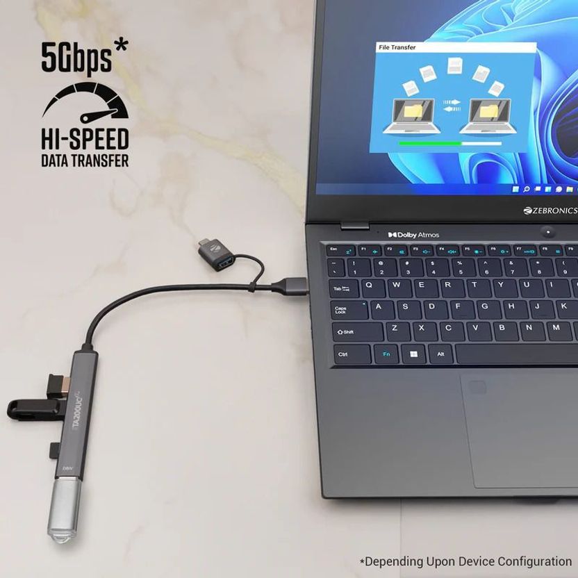 ZEBRONICS TA200UC pro, 3 Ports, USB/Type C - USB 3.0, Speeds upto...more - Image 2