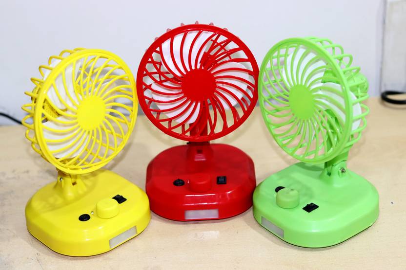 HexaGear Rechargeable Portable Fan With Led Light Heavy Duty Motor & Foldable Fan With Type C