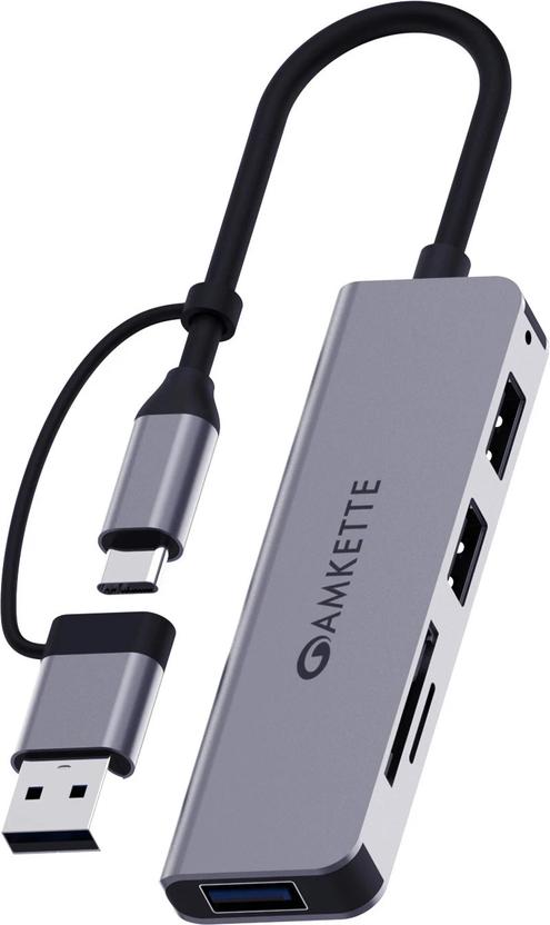 AMKETTE 5 in 1 Hybrid USB 3.0 Hub with Card Reader