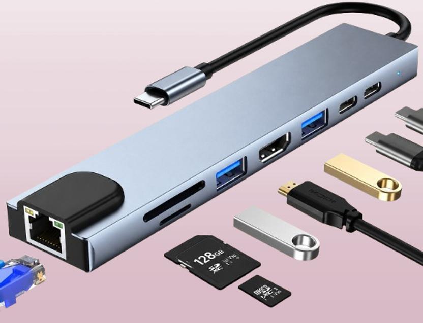 HRYFiNE HDTV Type C USB Hub With Gigabit Ethernet