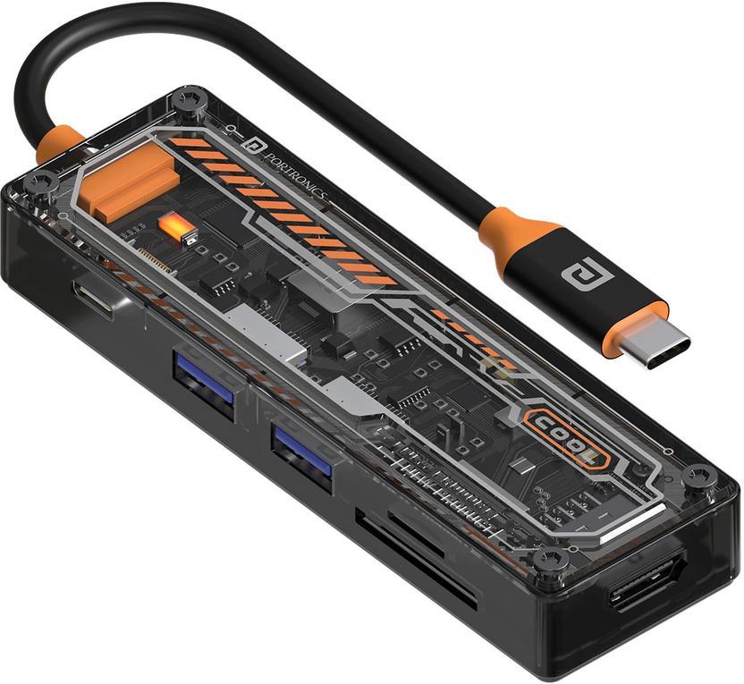 Portronics MPort View Two 6in1 100W Type-C Hub, Fast