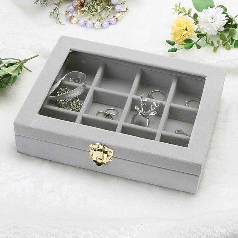 Glitzn Jewellery Box for Women,Storage Box for Rings, Earrings, Necklace Jewellery, mackeup Vanity Box