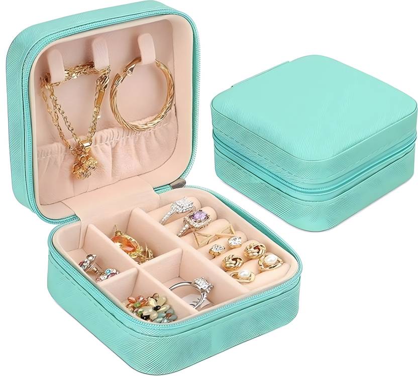bandhan Jewellery Organiser Box for Women portable Pouch Small Jewellery Ring Pendant Earring Necklace Bracelet Jewellery Box Vanity Box