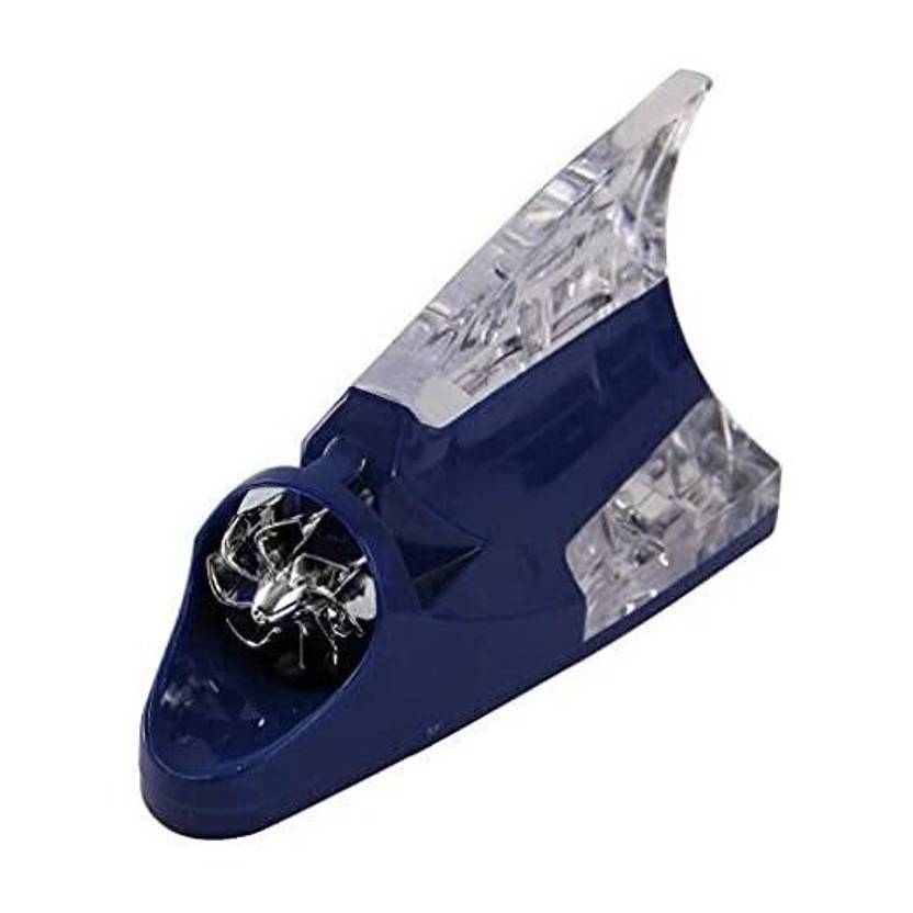 URBANTINO Wind Powered LED Light Roof Antenna Shark Fin Warning Flash Lamp Blue Whip Vehicle Antenna