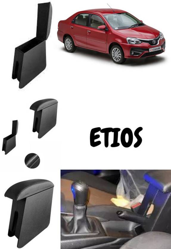 ks parts ETIOS Wooden Custom fit Black Color Car Armrest Car Armrest
