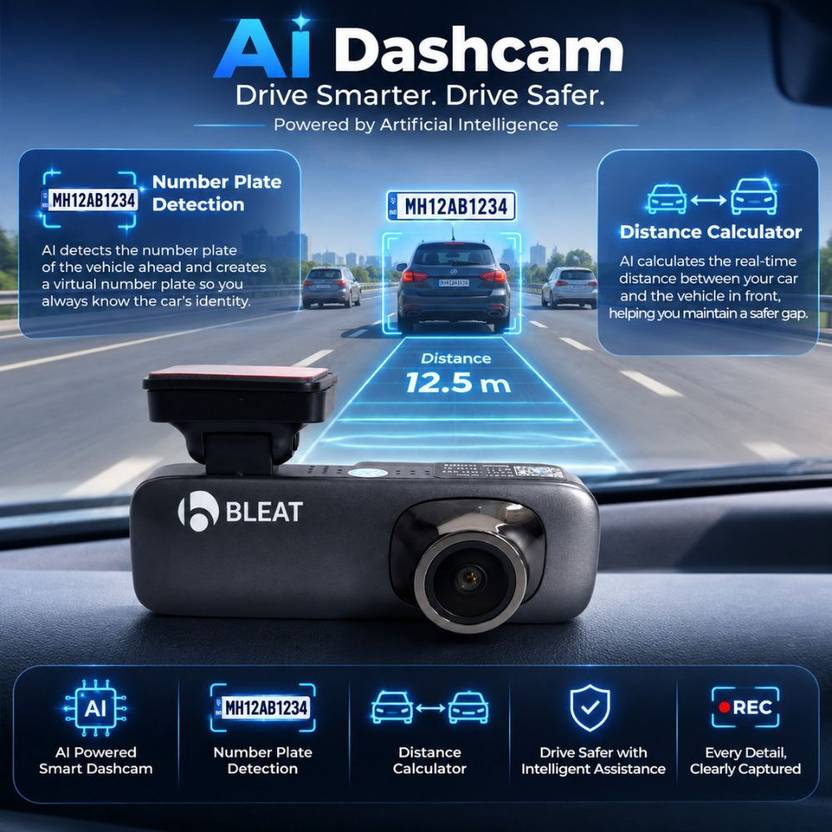 BLEAT 4K DUAL CAR DASHCAM| GPS|G-SENSOR|OBD CONNECTIVITY|ADAS|512GB SUPPORT|STARVIS2 Dashboard Camera System