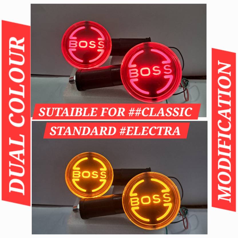 autostylists Front, Rear LED Indicator Light for Royal Enfield, Bullet, Universal For Bike Classic 350, Classic 500, Classic Chrome, Electra 350, Electra Twin Spark, Standard 350