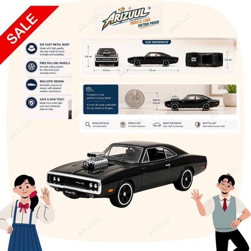 Arizuul 1:64 Metal Model Car Big Billion Day ff Mini