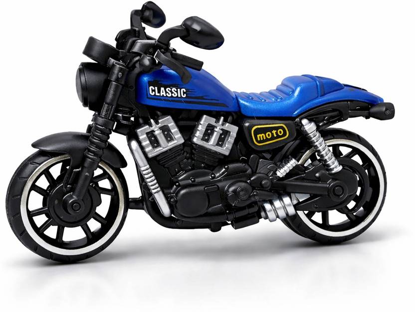 Pkart Classic Pull Back Motorcycle Toy Metal Body Realistic Bike for Kids