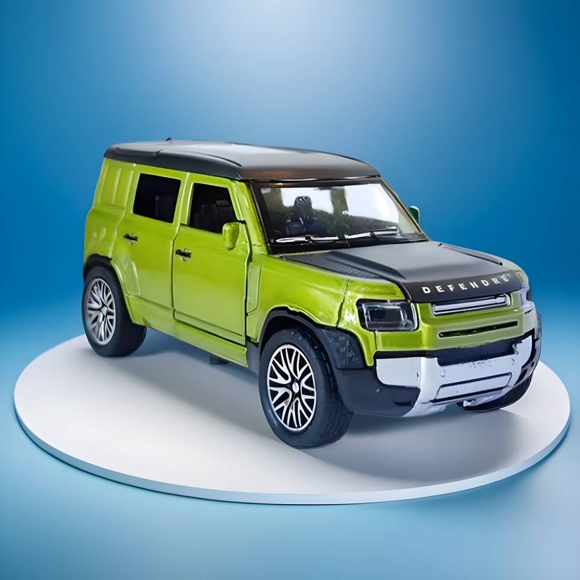 PlayNJoy Land Rover Defender Metal Toy Car for kids- Open Door and Pull ...