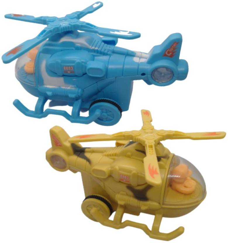 Novokart Aeroplane And Helicopter 360 Degree Windup Toys For Kids 