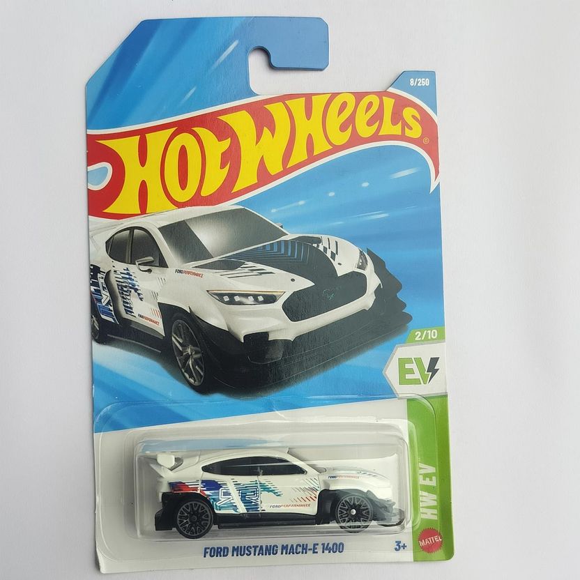 Hot Wheels Ford Mustang Mach-E 1400 Toy Car, White - Image 1