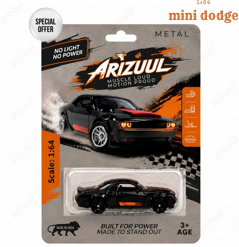 Arizuul 1:64 Dodge SRT Hellcat Racing Diecast Car for Kids