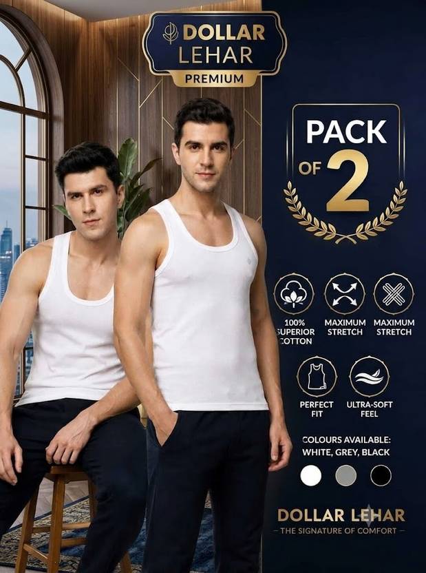Dollar Lehar Pack of 2 Men Vest