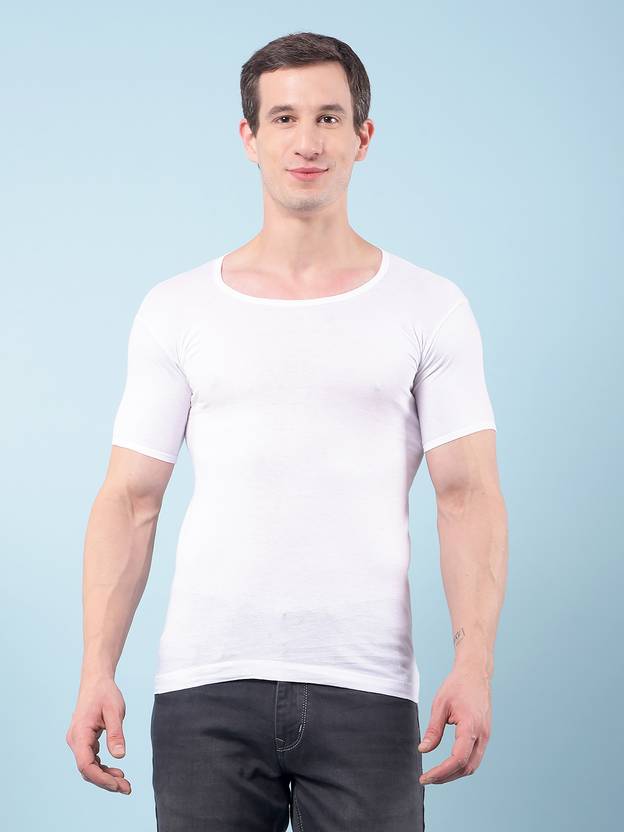 RKG by Dollar Solid Innerwear White Colour Men Vest