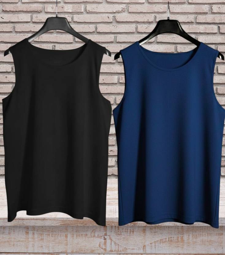 Avictor Pack of 2 Solid Print Combo Polyster Sando For Men Men Vest Men Vest