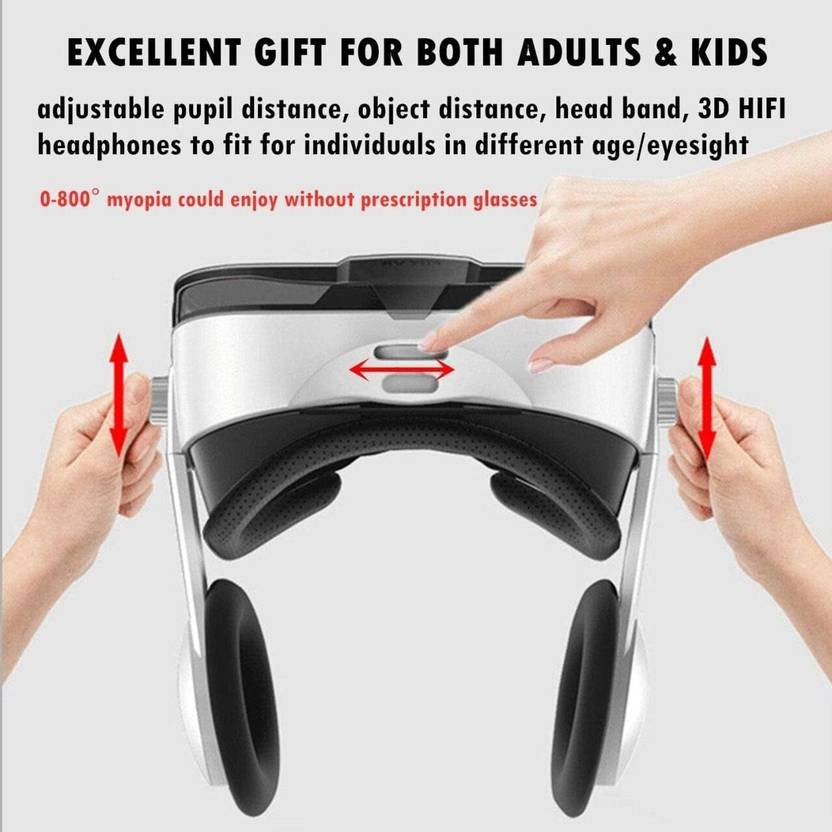 rhobos 3d virtual reality goggles headset over ears hifi headphones video glasses