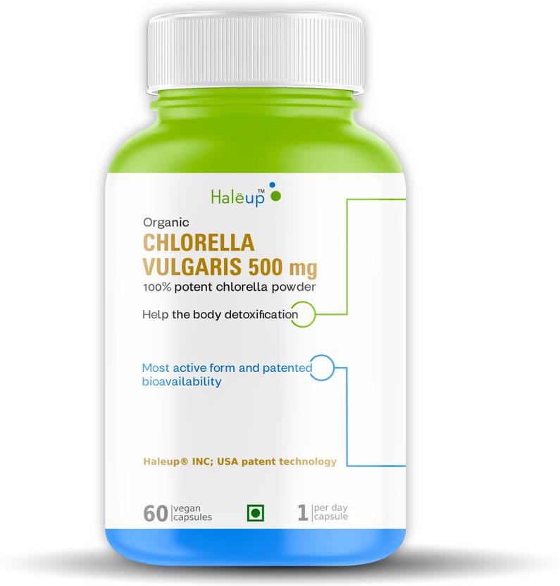 HALEUP Organic Chlorella Detox Caps 600 mg Protects Liver and