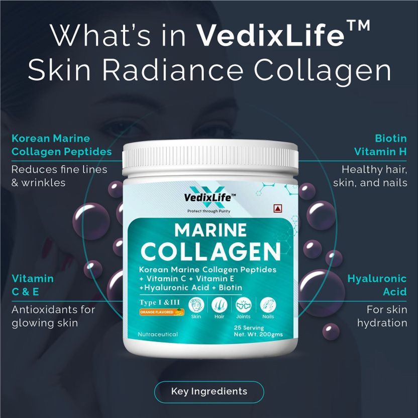 VedixLife Skin Radiance Collagen Supplement 104g - Image 6