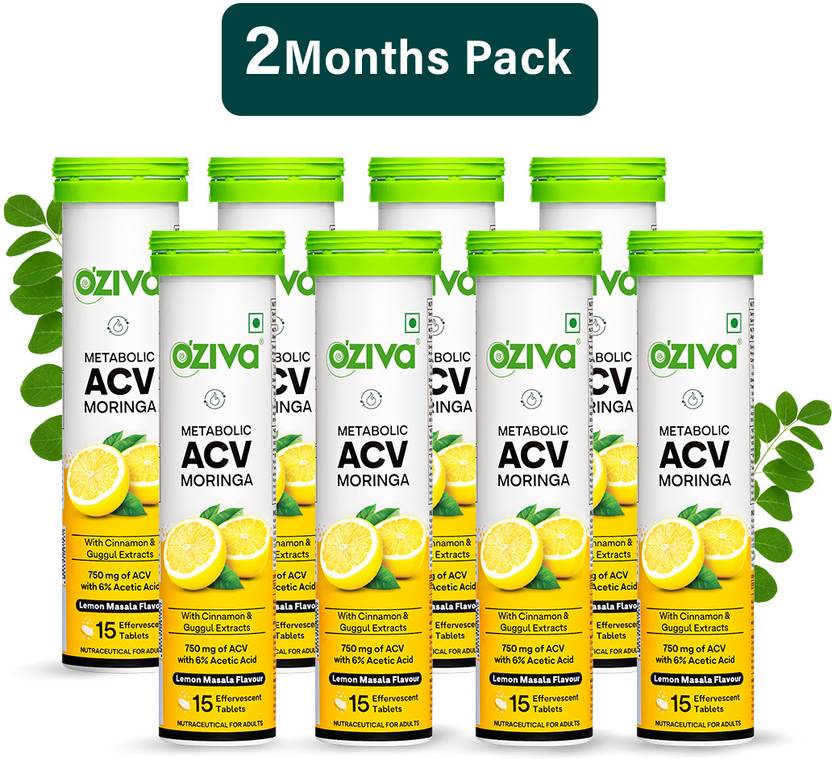 OZiva ACV Moringa (Lemon Masala)To Control Cravings,Apple Cider Vinegar ...