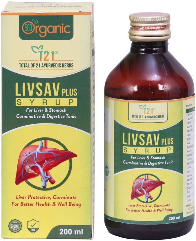360 Degree Organic LIVSAV PLUS SYRUP For Liver & Stomach Tonic 200 ml Price in India Buy 360