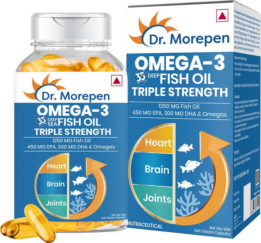 Dr. Morepen Omega 3 Triple Strength 1250mg Fish Oil High DHA & EPA