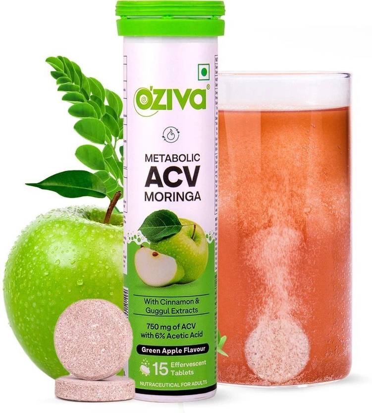 OZiva ACV Moringa (Green Apple)To Control Cravings, Apple Cider Vinegar ...