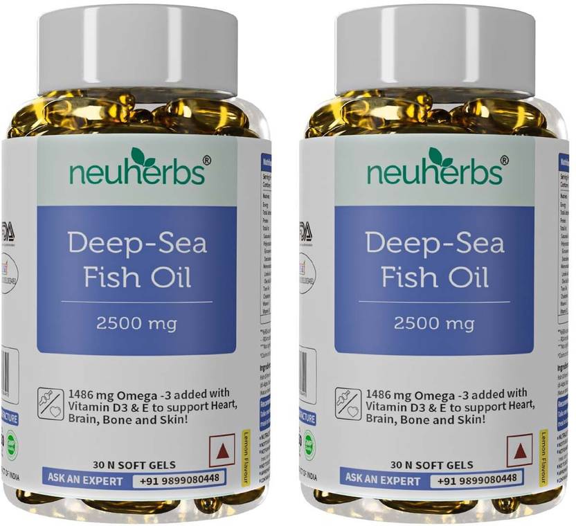 Neuherbs Deep Sea Fish Oil 2500 Mg(Omega 3 1486 mg; 892 mg EPA; and 594