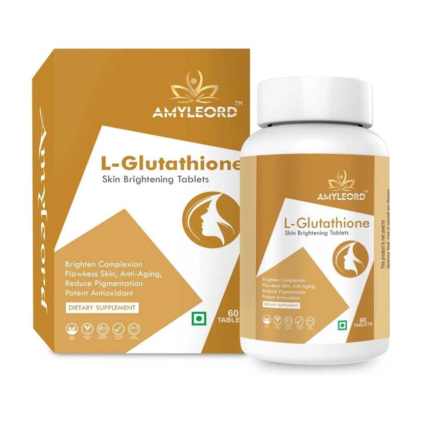 Amyleord L-Glutathione Tablet with Vitamin C&E, Biotin, Grape Seed Extract for Skin Glow