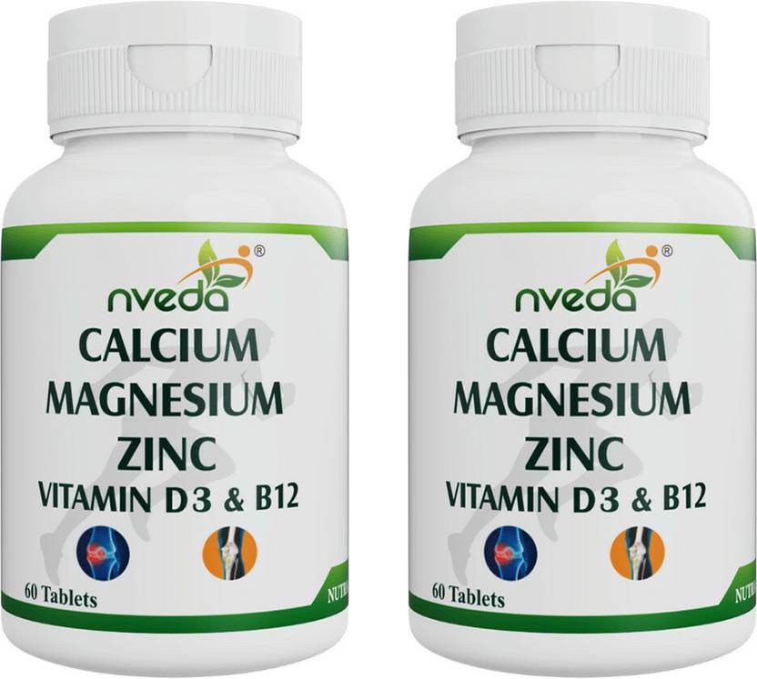 Nveda Calcium 1000mg + Vitamin D3 + Magnesium + Zinc + Vitamin B12 For